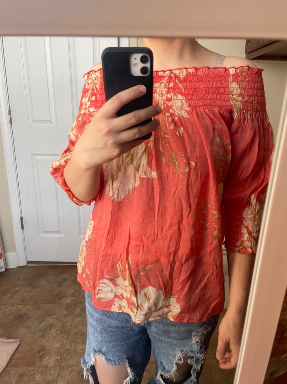 Harvey Bernard Semi Sheer Floral Blouse Size Large